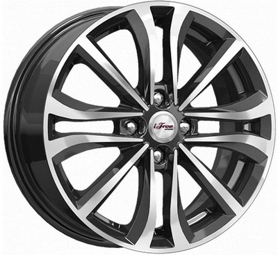 Авто диск Ifree Панган Блэк Джек 4x100 R16 литой черный с полировкой et45 d54,1